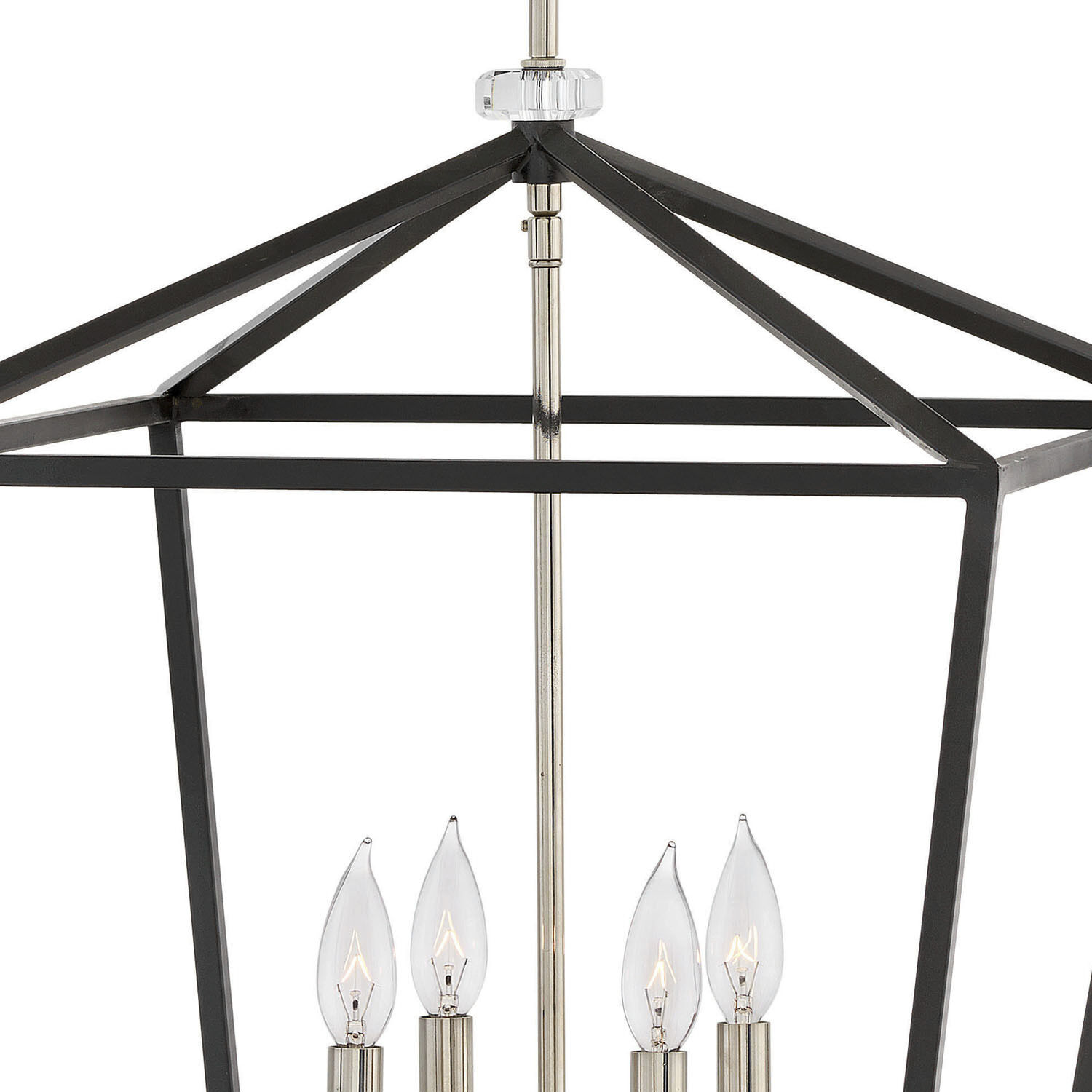 Stinson 4 Light 18 inch Black with Polished Nickel Indoor Chandelier Ceiling Light