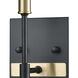 Livingston 1 Light 5 inch Matte Black with Satin Brass Vanity Light Wall Light