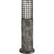 Gendarme 26 X 6 inch Weathered Stone with Black and Clear Outdoor Candleholder, Pillar