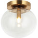 Bulbus LED 6.88 inch Aged Gold Brass Flush Mount Ceiling Light