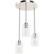 Hartland 3 Light 13.75 inch Brushed Nickel Round Cluster Pendant Ceiling Light, Medium