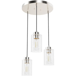Hartland 3 Light 13.75 inch Brushed Nickel Round Cluster Pendant Ceiling Light, Medium