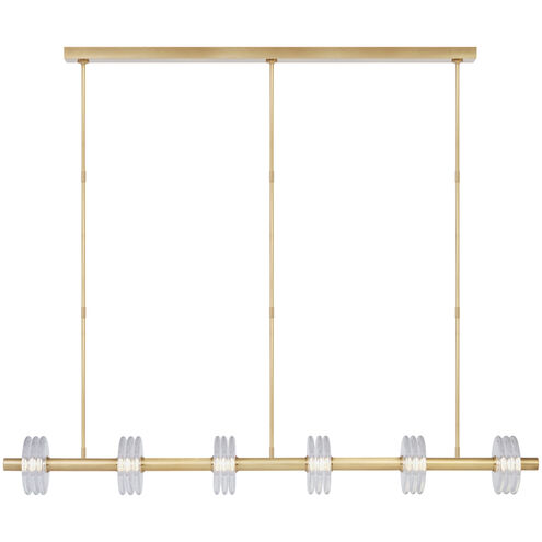 Kelly by Kelly Wearstler Laurel 6 Light 72 inch Natural Brass Linear Chandelier Ceiling Light