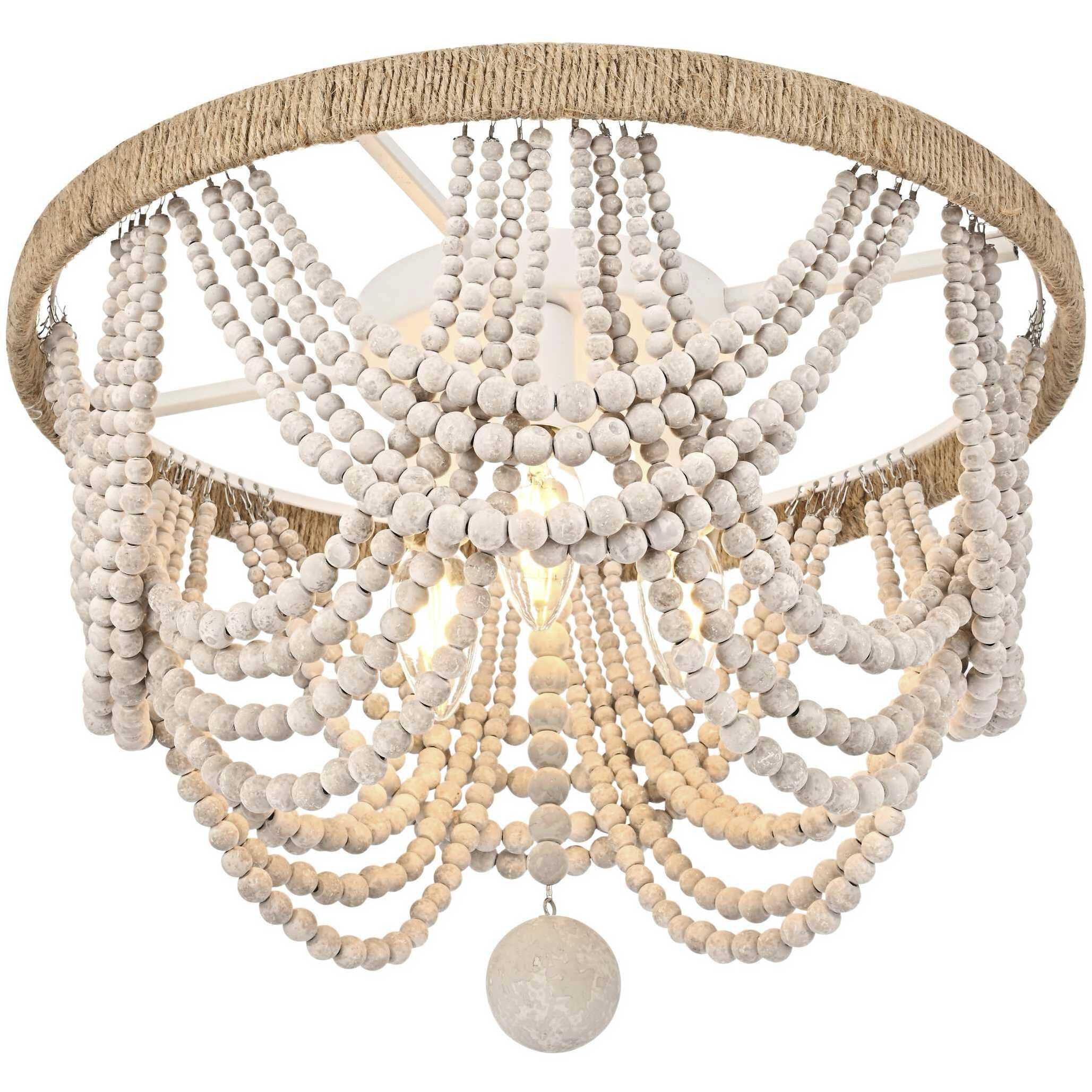 Jolie 4 Light 16 inch Antique White Flush Mount Ceiling Light