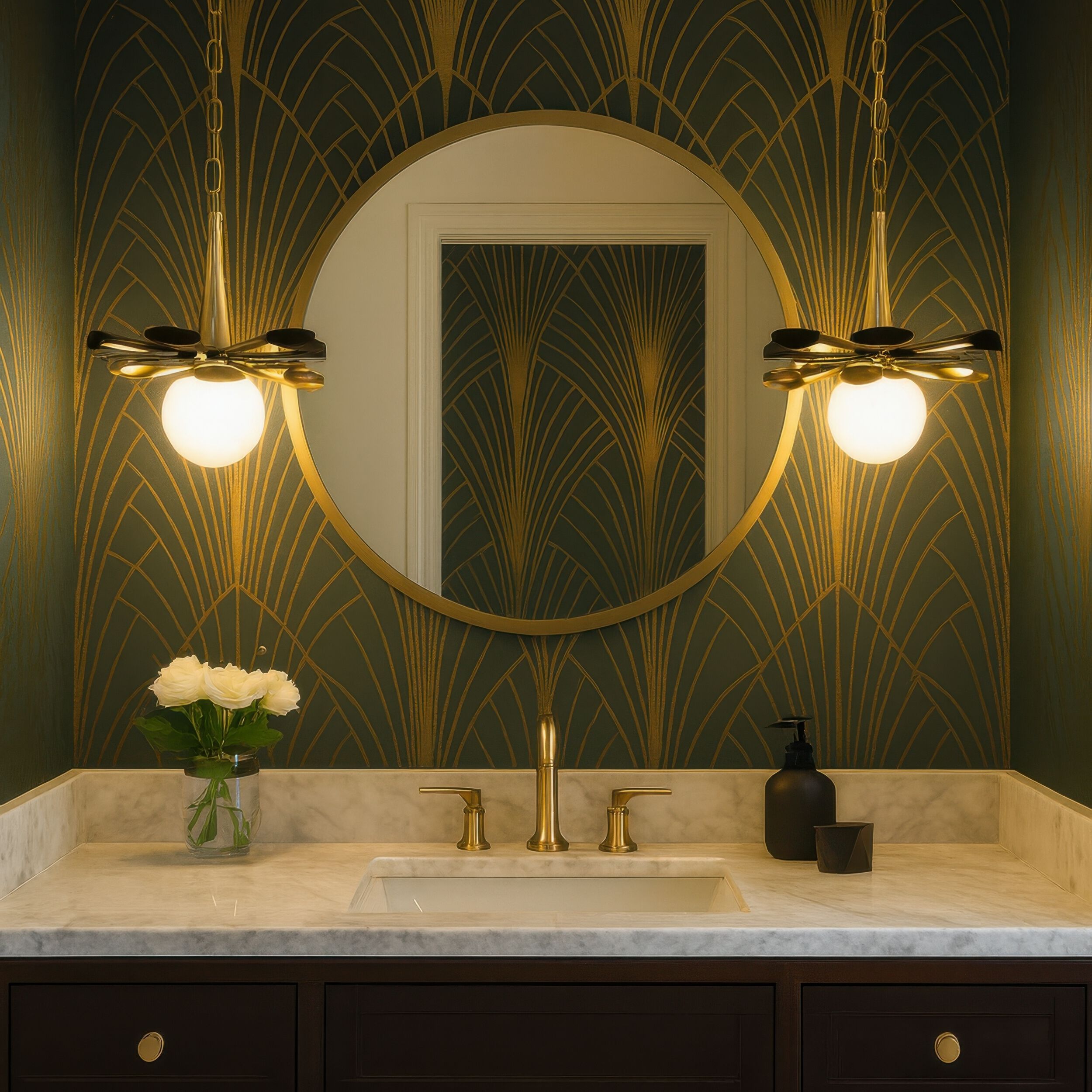 Daphne 1 Light 18.5 inch Matte Black and French Gold Pendant Ceiling Light