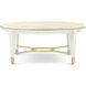 Judith Leiber Couture 42 X 42 inch Feather / Solstice / Polished Brass Cocktail Table, Wooden