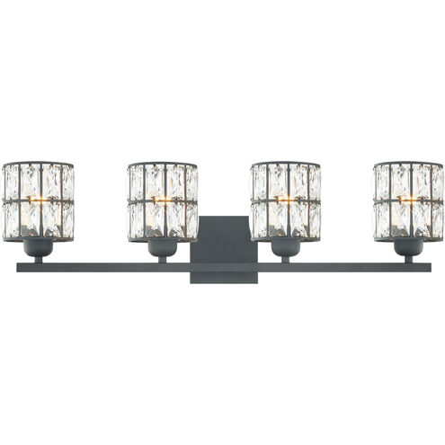 Gibson 4 Light 30 inch Matte Black Bath Light Wall Light