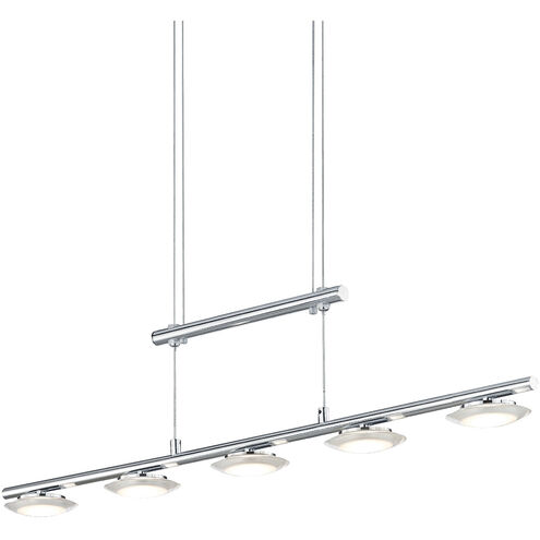 Santiago 5 Light 34 inch Nickel-Matte Linear Pendant Ceiling Light