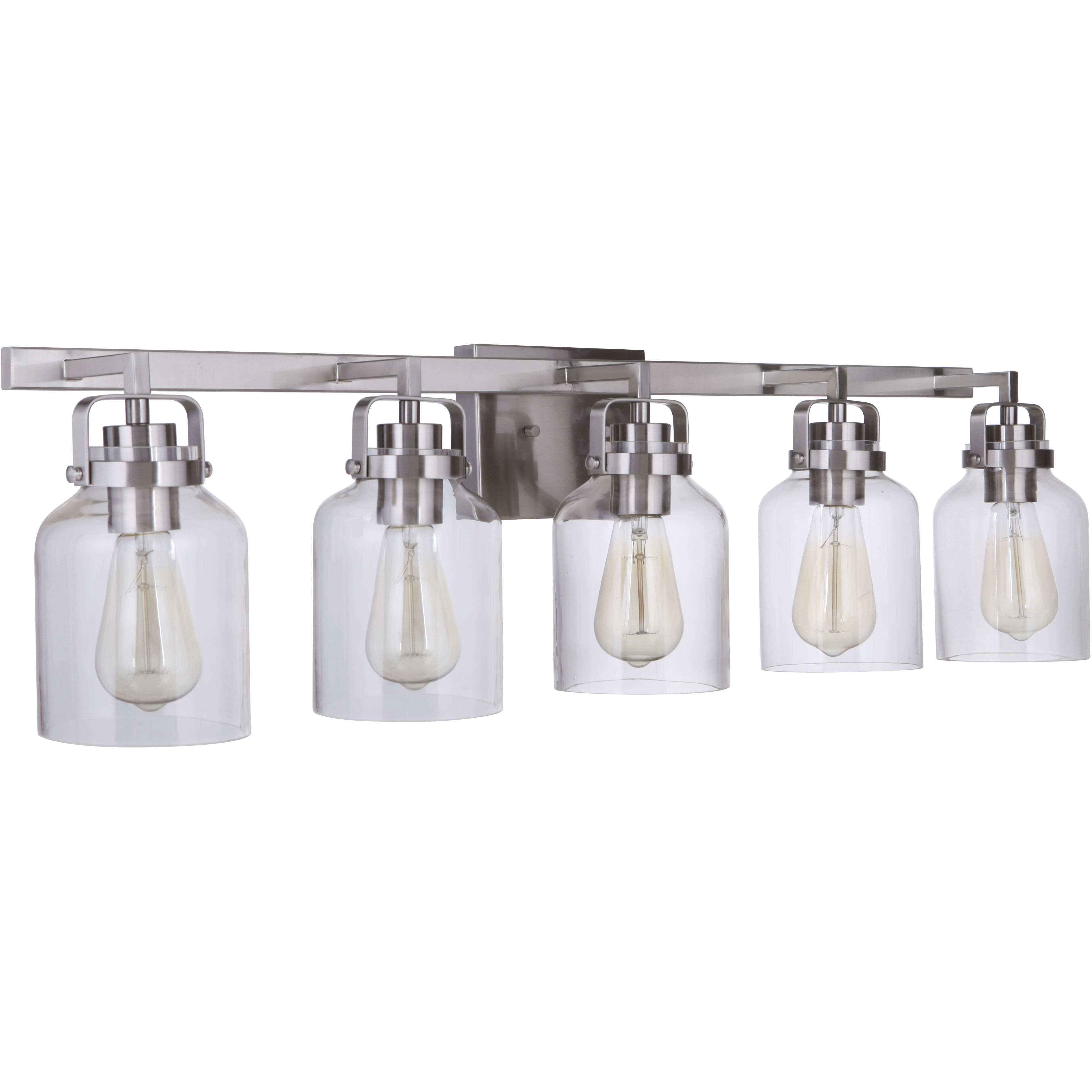 Foxwood 5 Light 37 inch Brushed Polished Nickel Vanity Light Wall Light