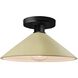 Radiance LED 11.75 inch Vanilla Gloss and Matte Black Semi Flush Ceiling Light
