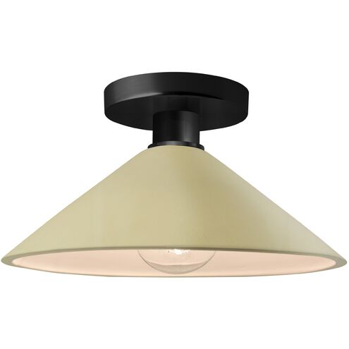 Radiance LED 11.75 inch Vanilla Gloss and Matte Black Semi Flush Ceiling Light