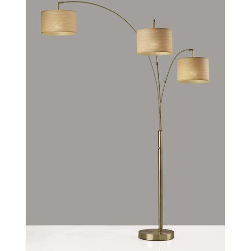 Bowery 82 inch 100.00 watt Antique Brass Arc Lamp Portable Light, 3-Arm 