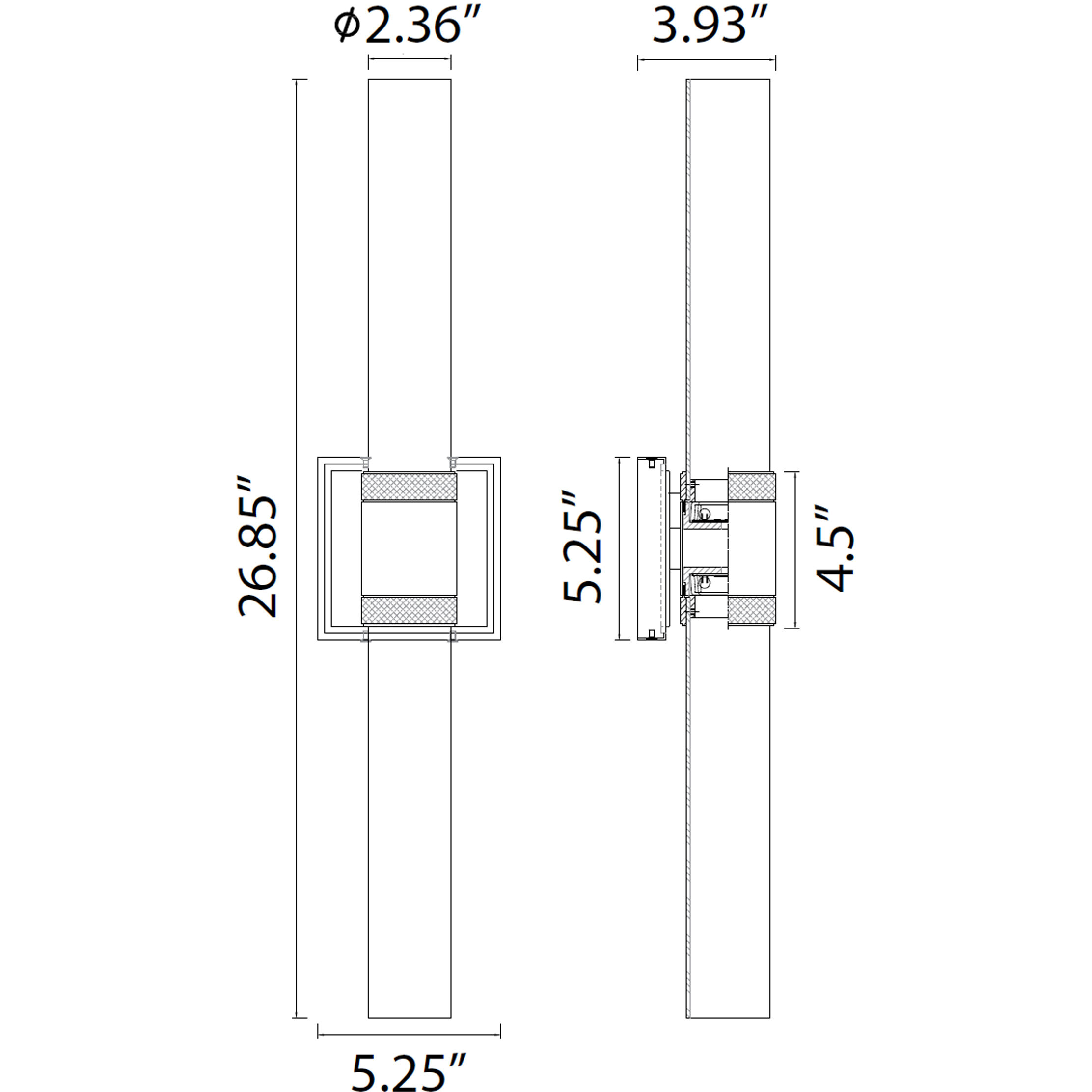 Zigrina 2 Light 5.25 inch Satin Brushed Black Wall Sconce Wall Light