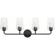 Celino 4 Light 32.5 inch Black Vanity Light Wall Light
