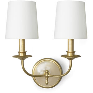 Regina Andrew Southern Living Fisher 2 Light 14 inch Gold Leaf Sconce Wall Light, Double 15-1166 - Open Box