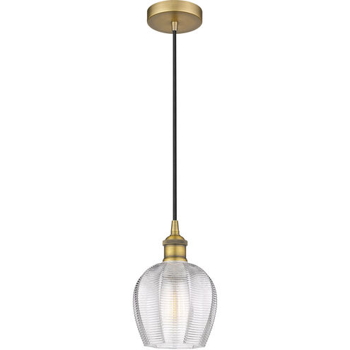 Edison Norfolk 1 Light 6 inch Brushed Brass Mini Pendant Ceiling Light
