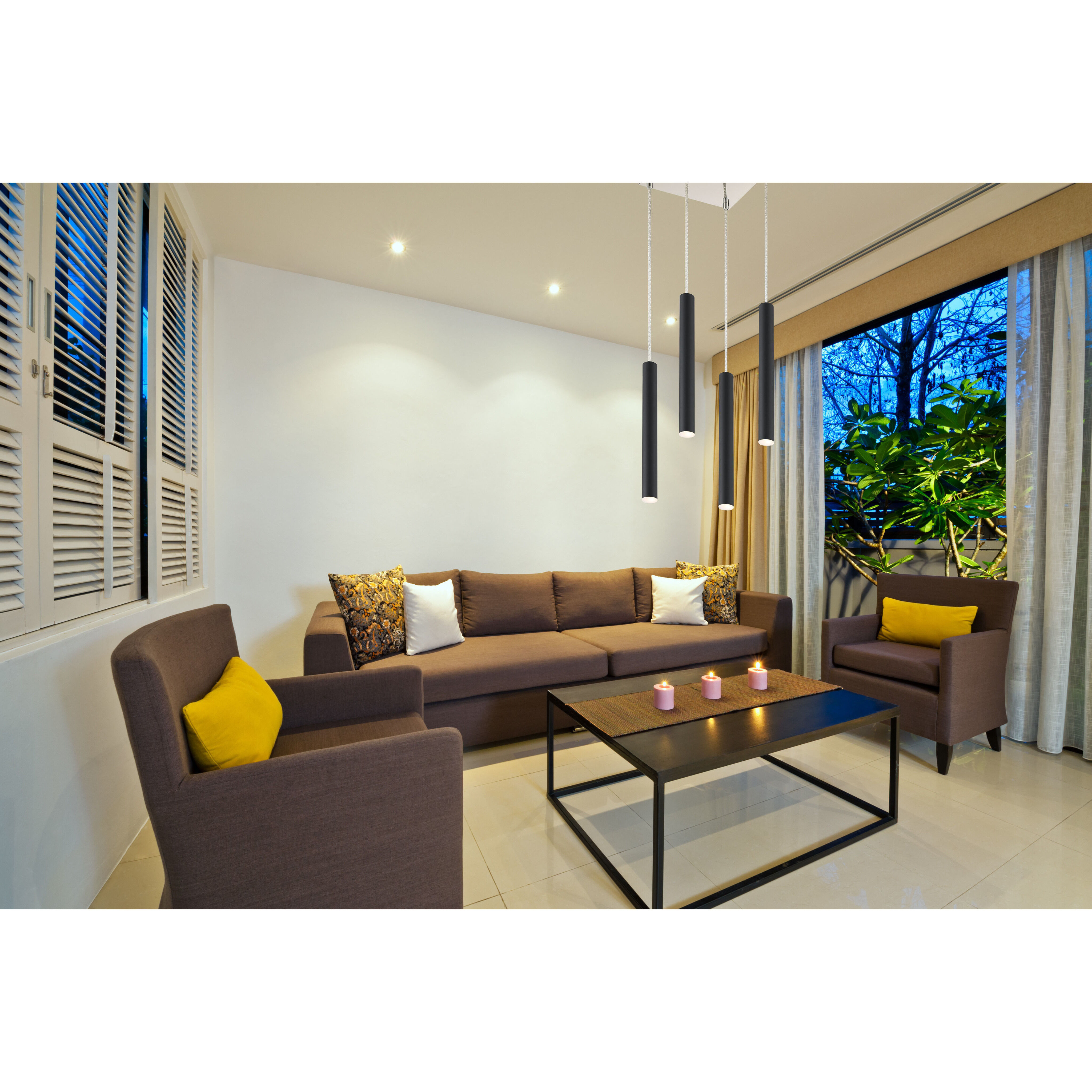 Forest LED 9.5 inch Matte Black Chandelier Ceiling Light in 4, 11, Matte Black Steel