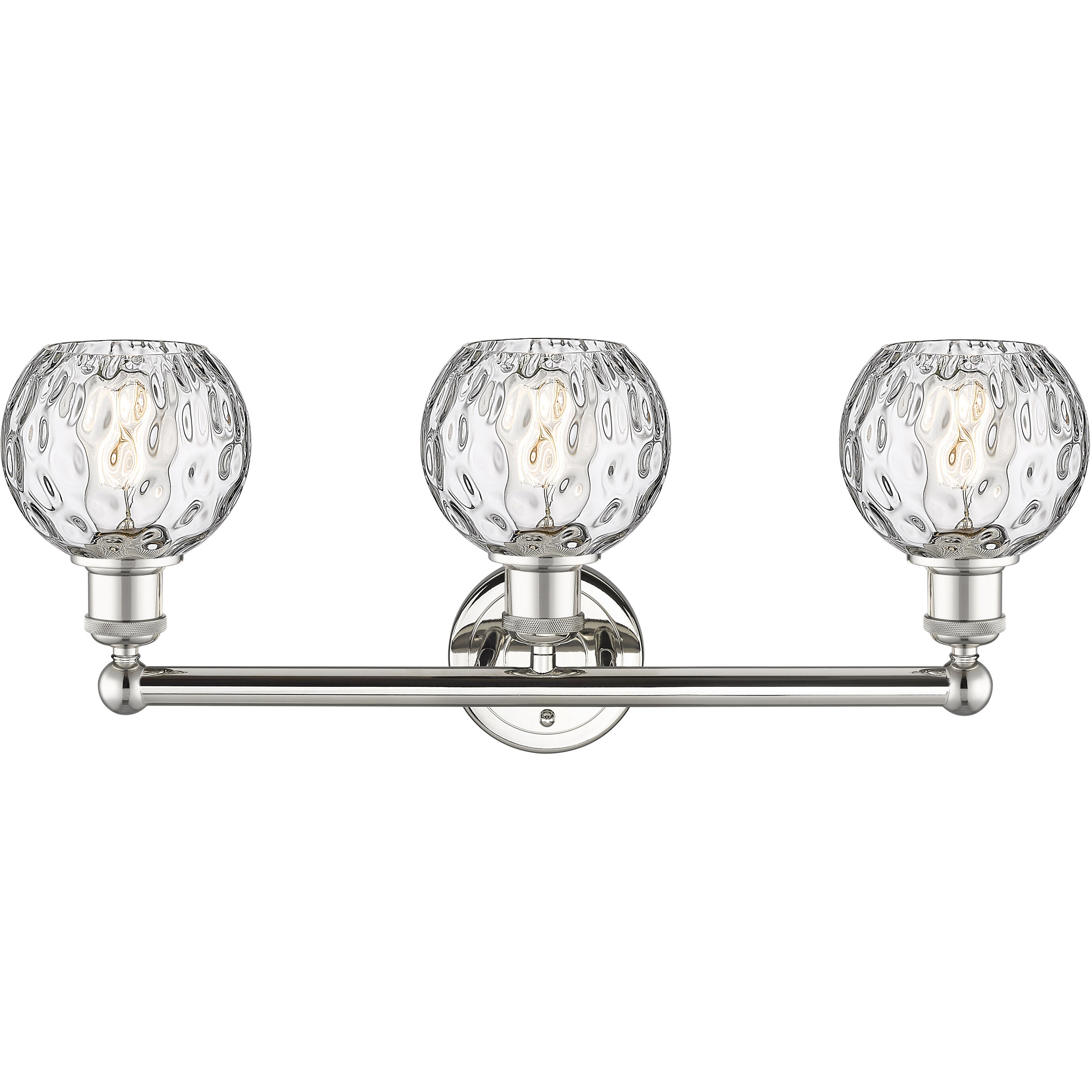 Athens Water Glass 3 Light 24 inch Polished Nickel Bath Vanity Light Wall Light