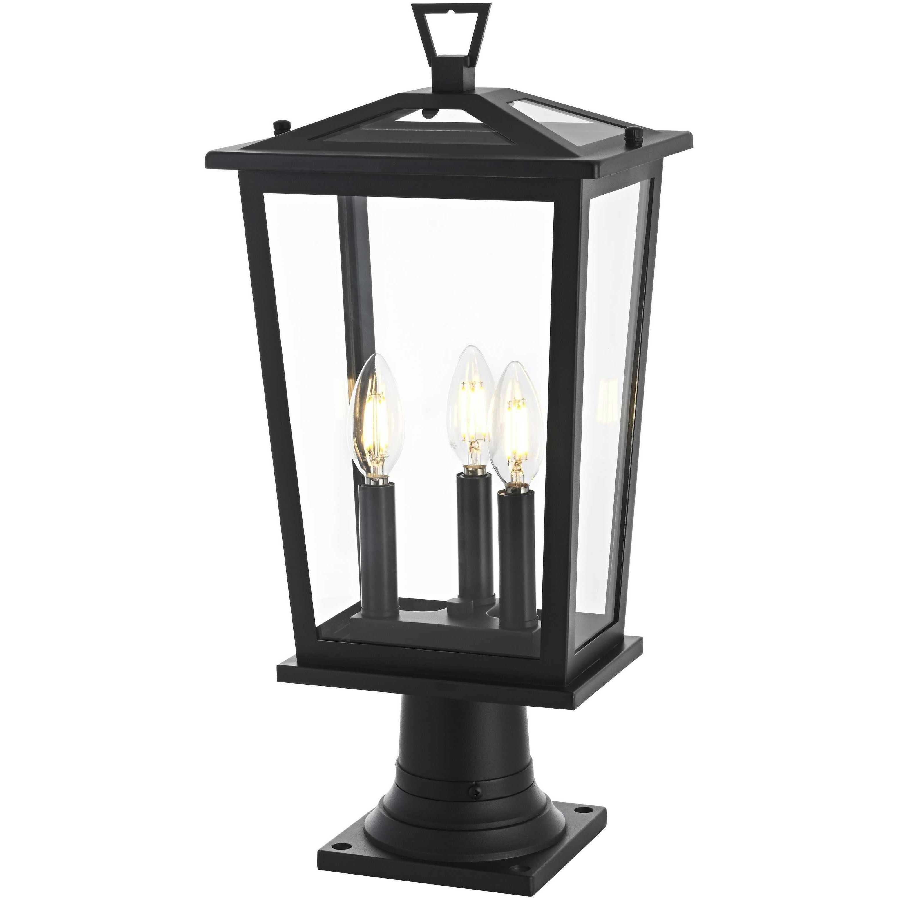 Berks 3 Light 20.5 inch Black Outdoor Post Light