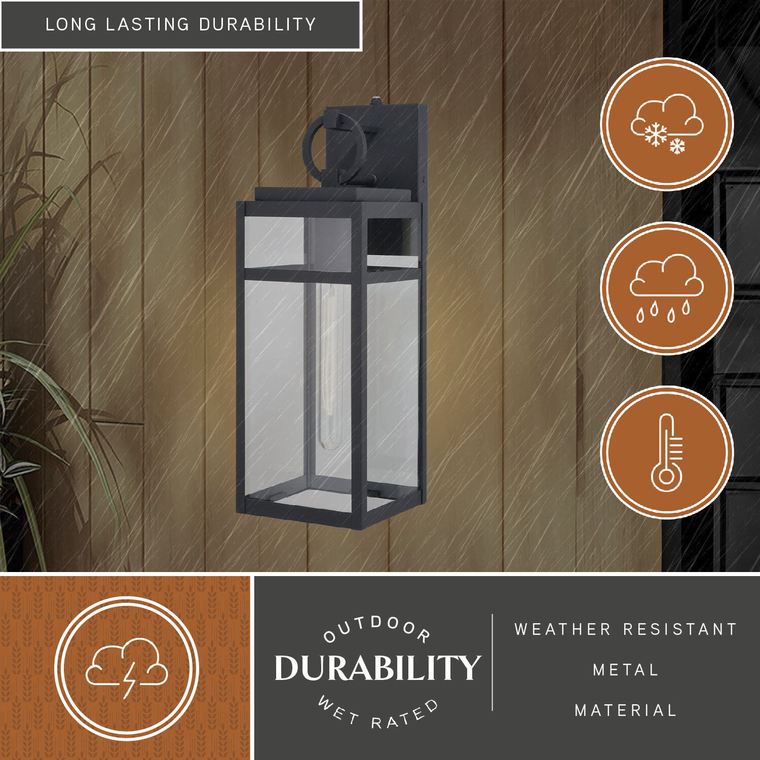 Hubbard LED 17.75 inch Textured Black Outdoor Wall