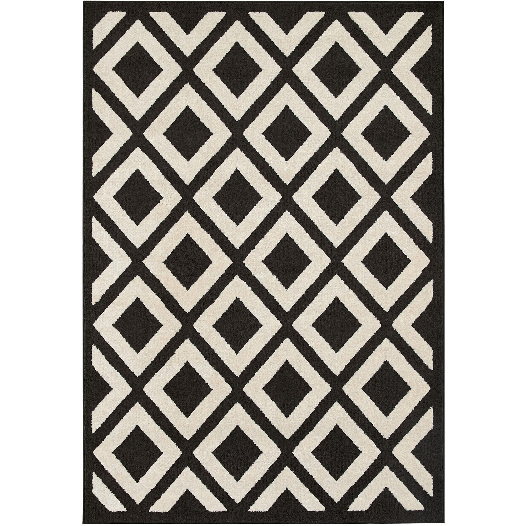 Optika 130 X 94 inch Black/White Rug in 8 x 11