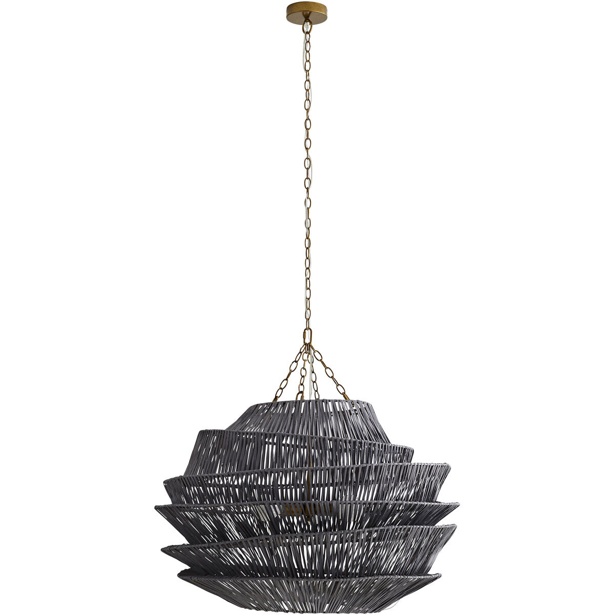 Barton 3 Light 33 inch Antique Brass Pendant Ceiling Light