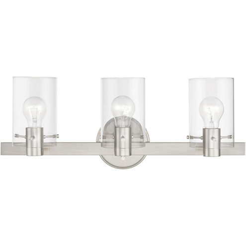 Munich 3 Light 23 inch Brushed Nickel Vanity Sconce Wall Light