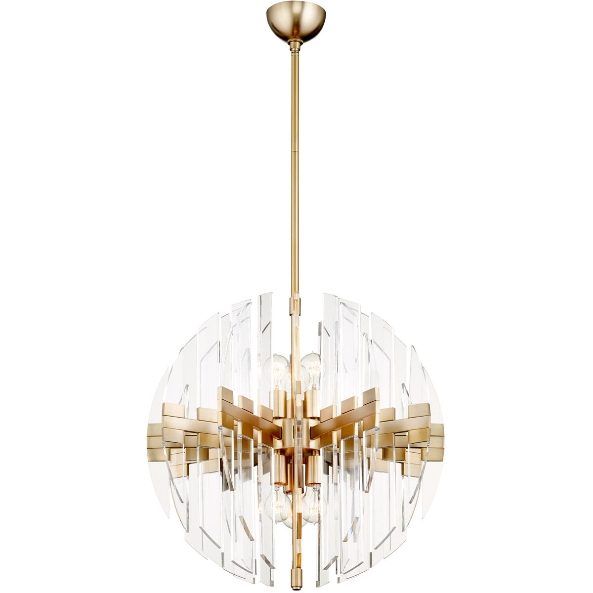 Zion 6 Light 23 inch Aged Brass Chandelier Ceiling Light