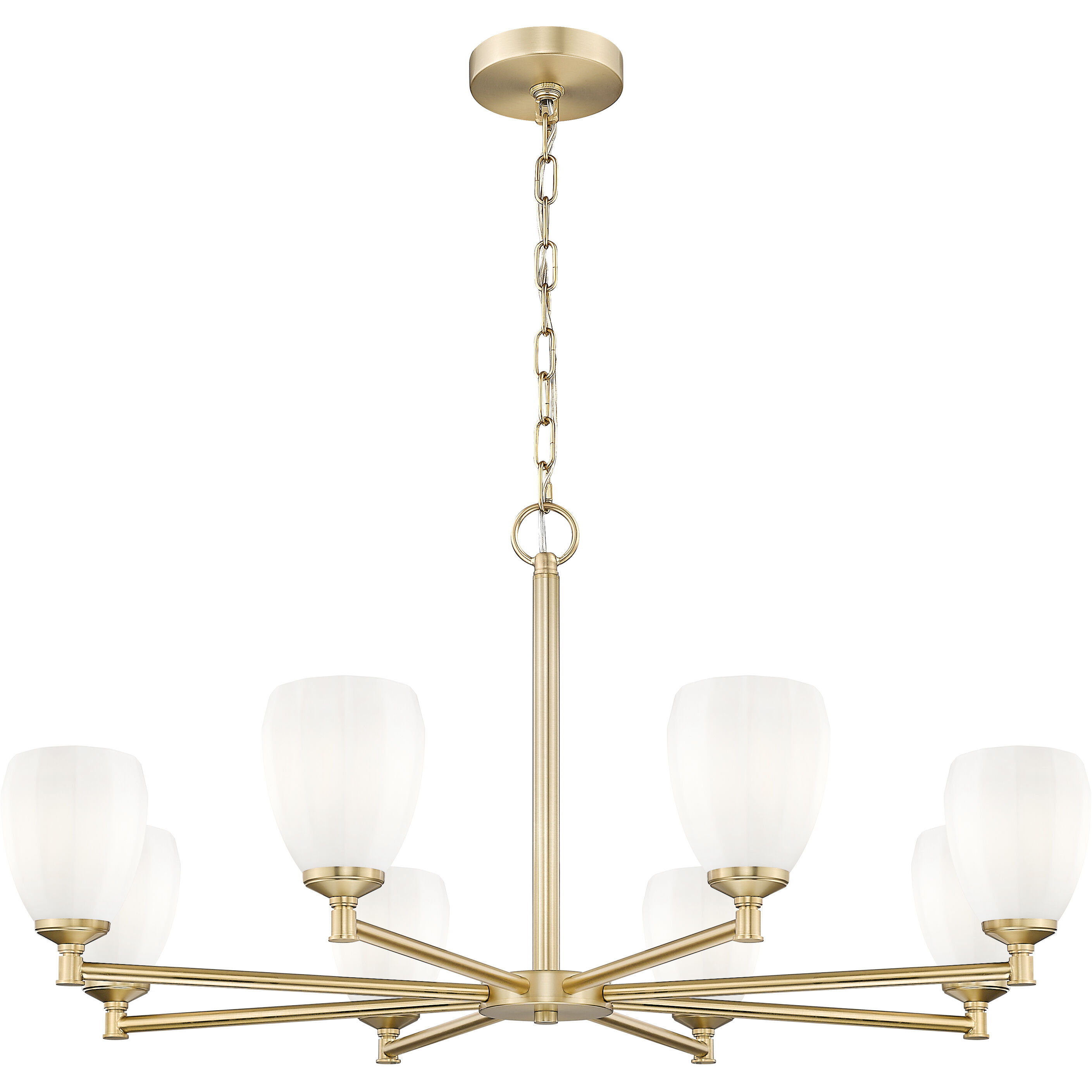 Oren 8 Light 42 inch Modern Gold Chandelier Ceiling Light