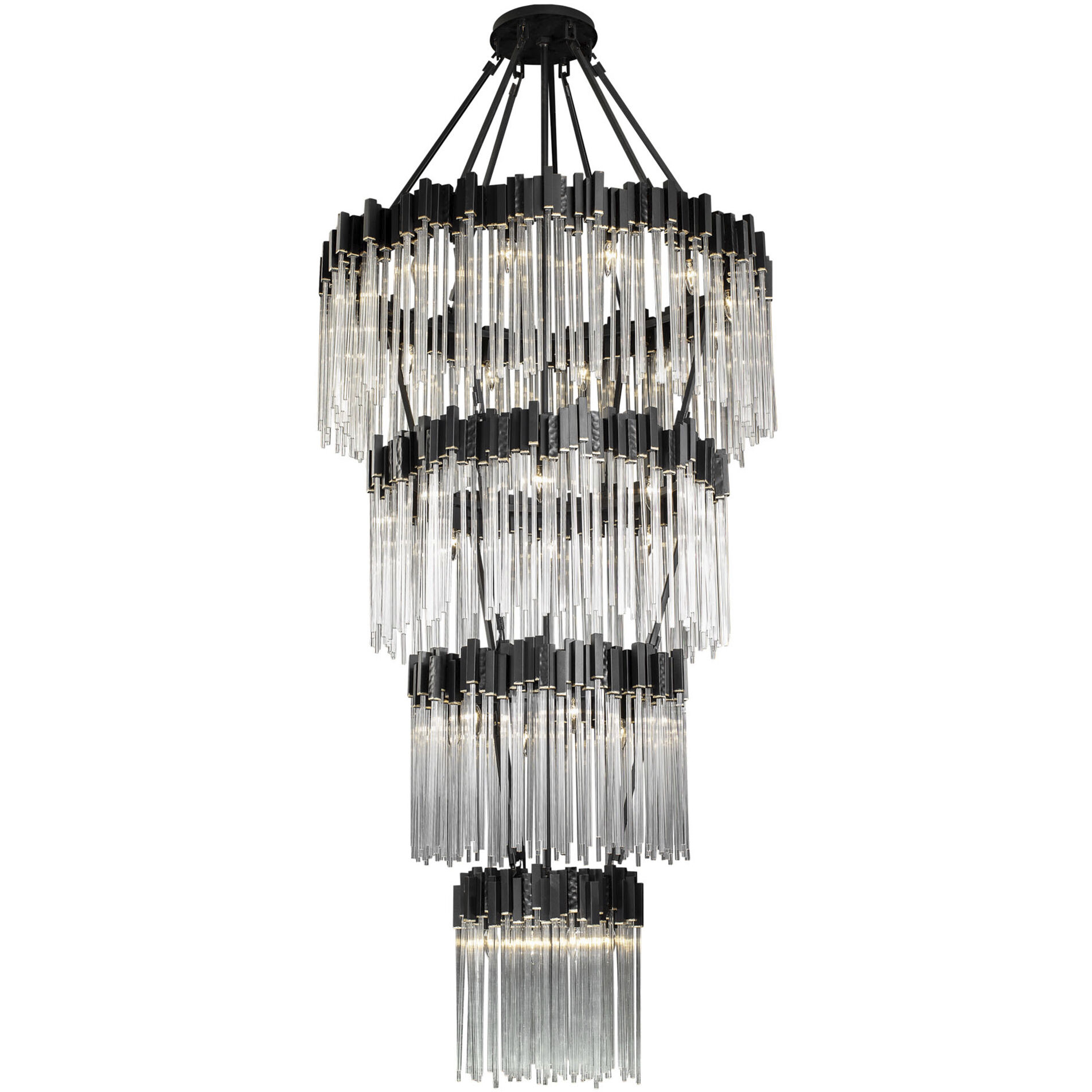 Matrix 30 Light 40 inch Matte Black and French Gold Chandelier Ceiling Light