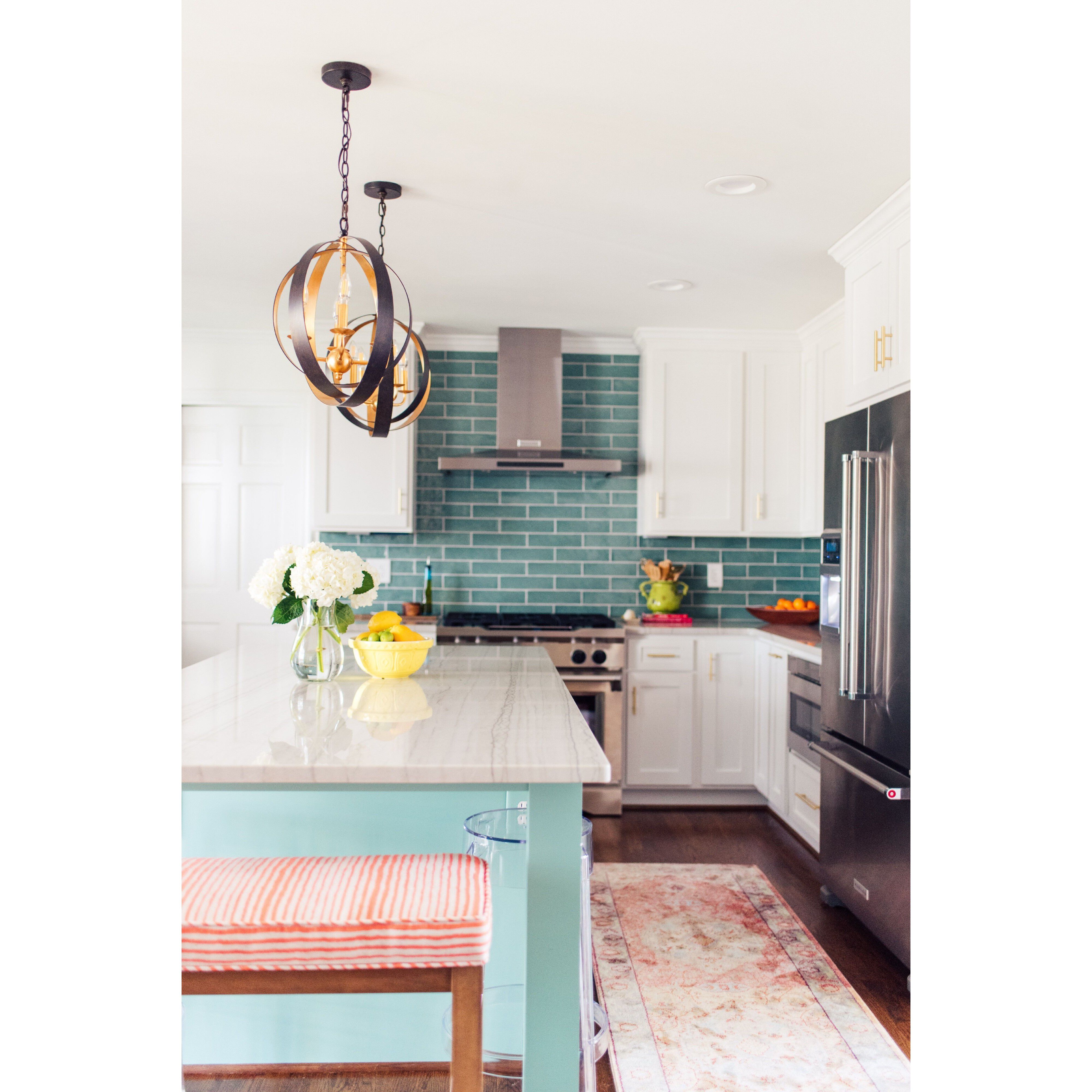 Luna 4 Light 16 inch English Bronze and Antique Gold Mini Chandelier Ceiling Light