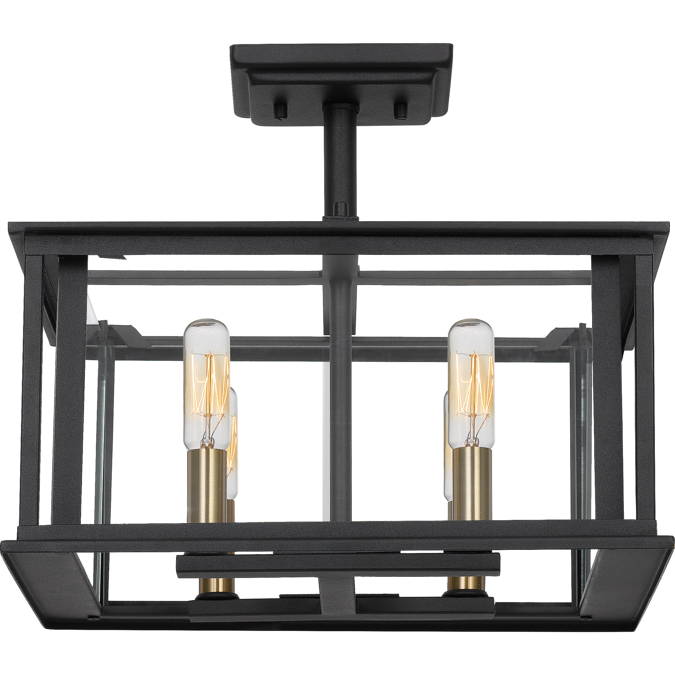Citadel 4 Light 14 inch Earth Black Semi-Flush Mount Ceiling Light