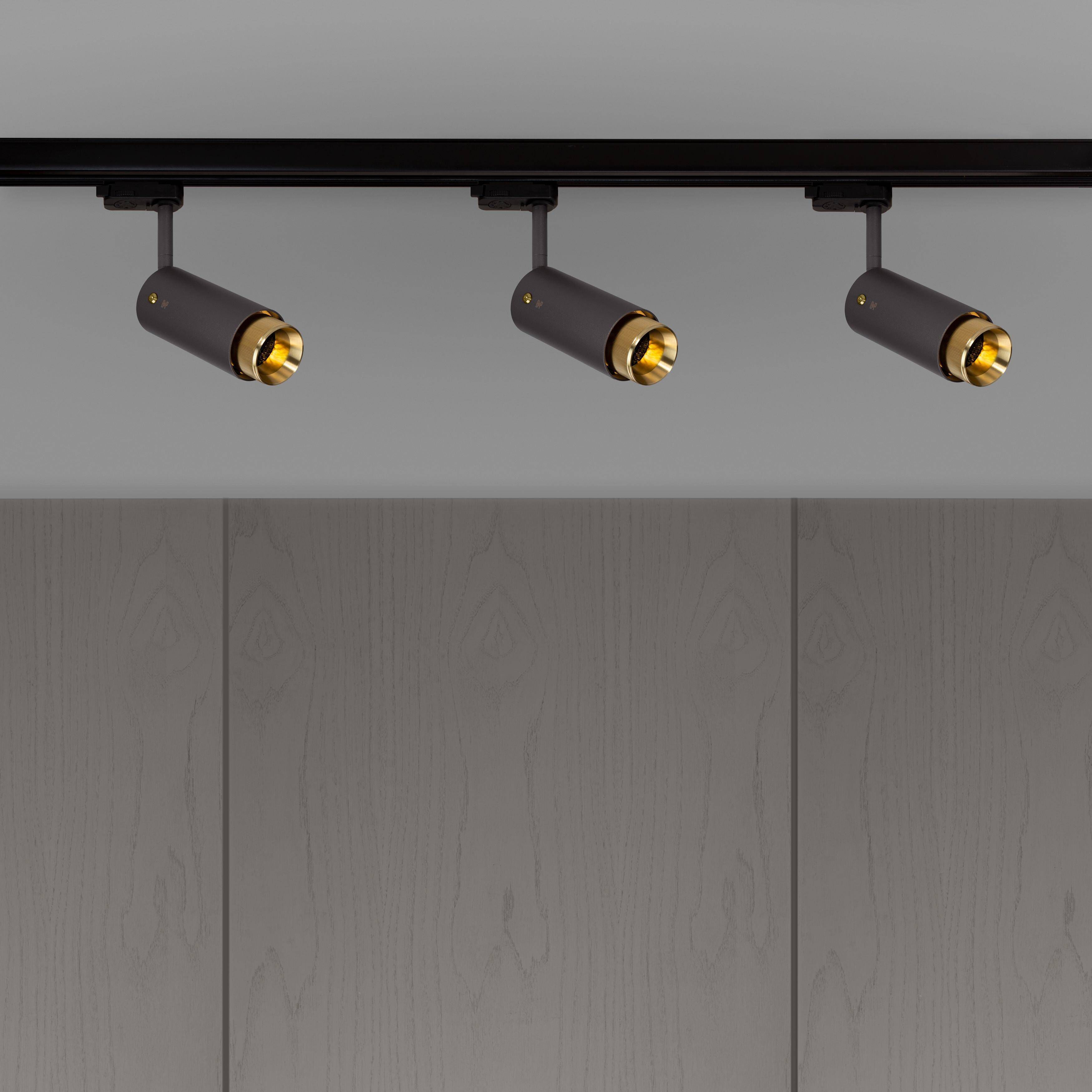Exhaust Track 1 Light 110-120 Graphite / Brass Spotlight Ceiling Light