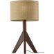 Eden 24 inch 100.00 watt Walnut Rubberwood Table Lamp Portable Light