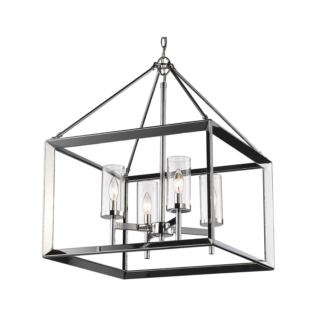 Smyth 4 Light 21 inch Chrome Chandelier Ceiling Light in Clear Glass