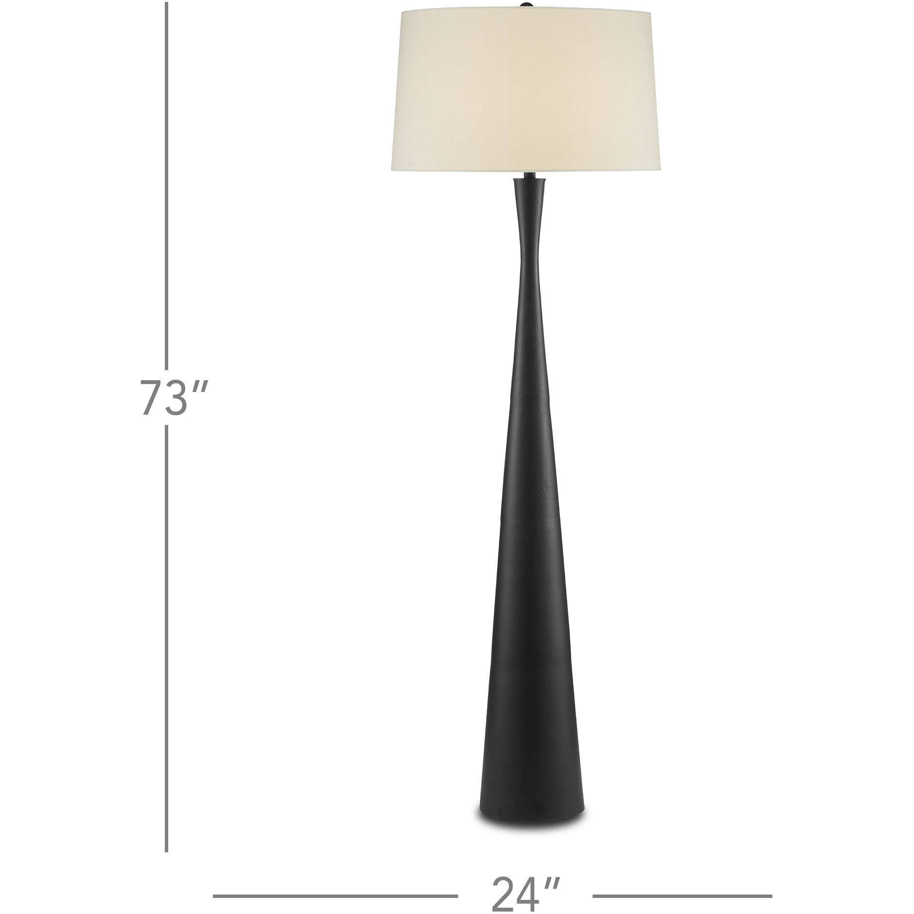 Montenegro 73 inch 150 watt Matte Black Floor Lamp Portable Light