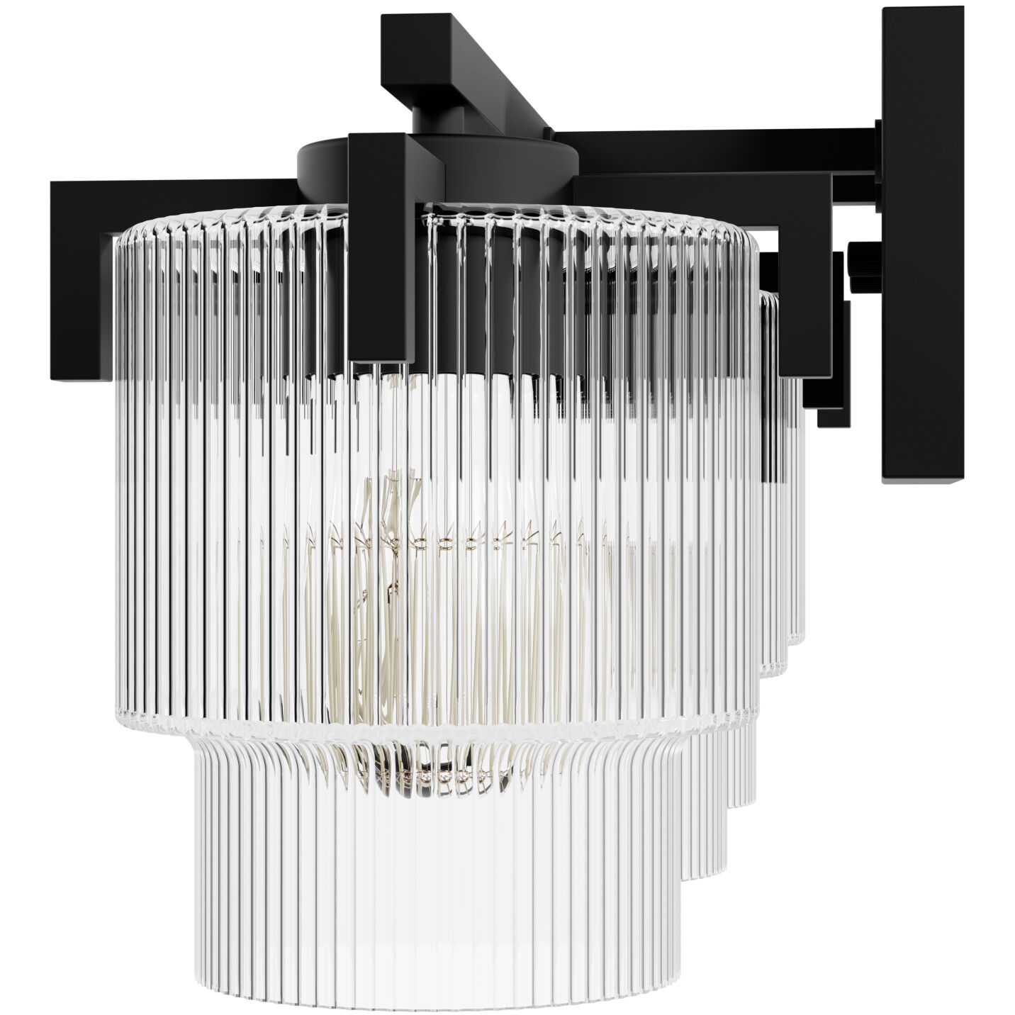 Ontario 3 Light 24.2 inch Matte Black Bathroom Vanity Sconce Wall Light, Medium