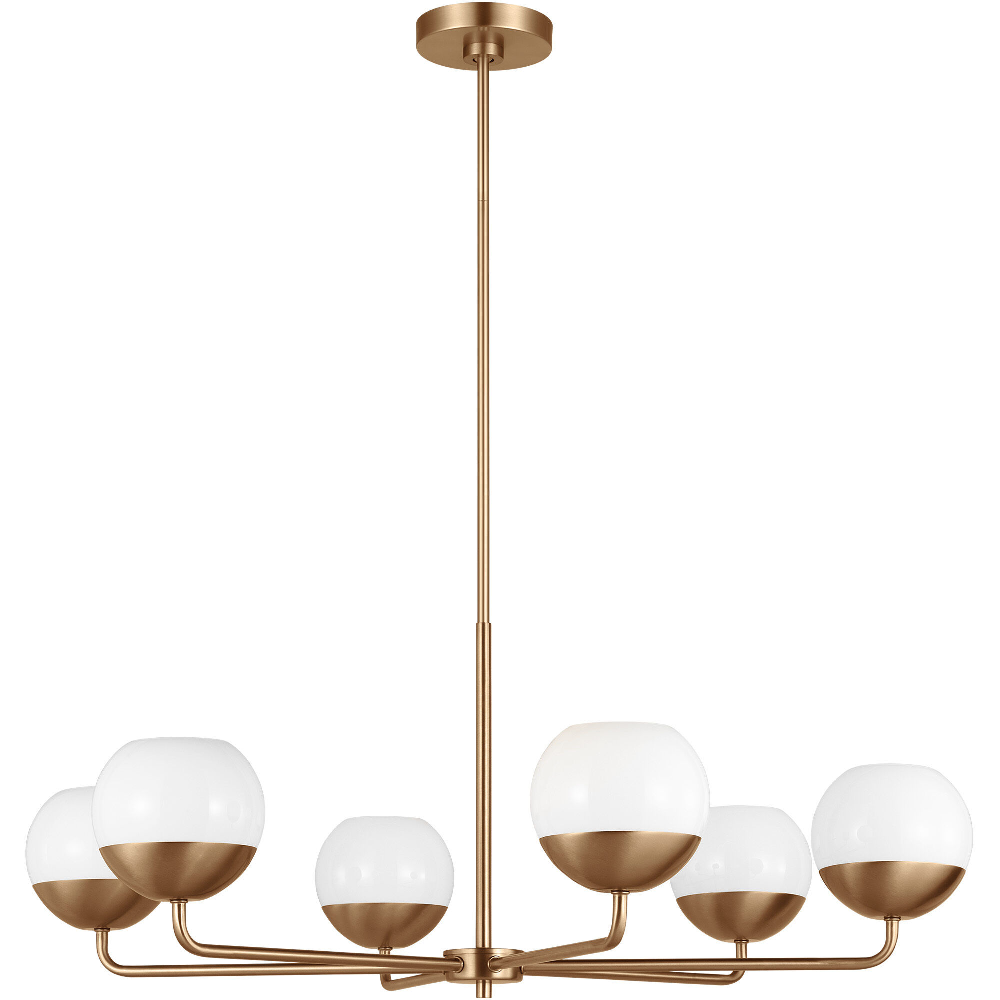 Alvin 6 Light 38.25 inch Satin Brass Chandelier Ceiling Light