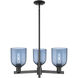 Arcadia Bella 3 Light 27.25 inch Matte Black Chandelier Ceiling Light in Blue