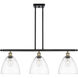 Ballston Ballston Dome Island Light Ceiling Light in Black Antique Brass, Clear Glass