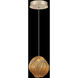 Vesta LED 6.5 inch Gold Pendant Ceiling Light in Amber Studio Glass