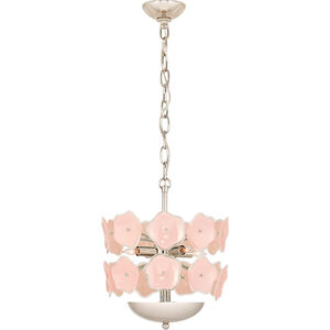 Kate Spade New York Leighton 4 Light 13 inch Polished Nickel Chandelier Ceiling Light in Blush Tinted Glass, Small