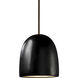 Radiance 1 Light 9 inch Carbon Matte Black Pendant Ceiling Light in Rigid Stem Kit, Dark Bronze, Incandescent