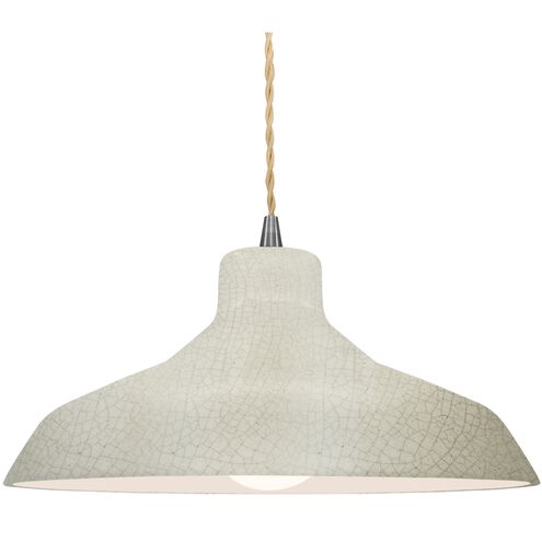 Radiance LED 15.5 inch White Crackle and Brushed Nickel Pendant Ceiling Light