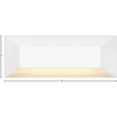 Nuvi 12v 2.60 watt Matte White Landscape Deck Sconce, Rectangular