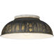 Kinsley 2 Light 14 inch Aged Galvanized Steel Flush Mount Ceiling Light in Antique Ivory