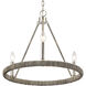 Abaca 3 Light 20 inch Polished Nickel Chandelier Ceiling Light