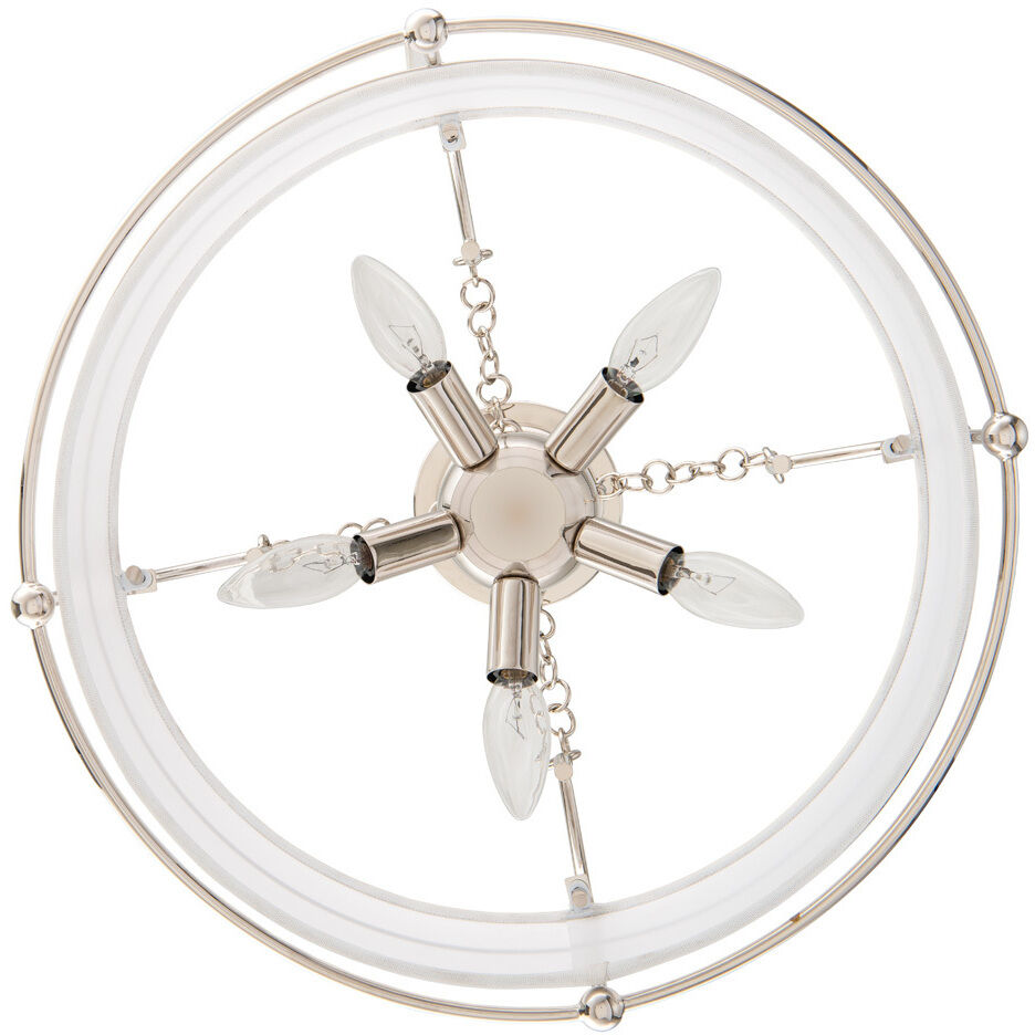 Carson 5 Light 18 inch Polished Nickel Pendant Semi Flush Ceiling Light in Off White