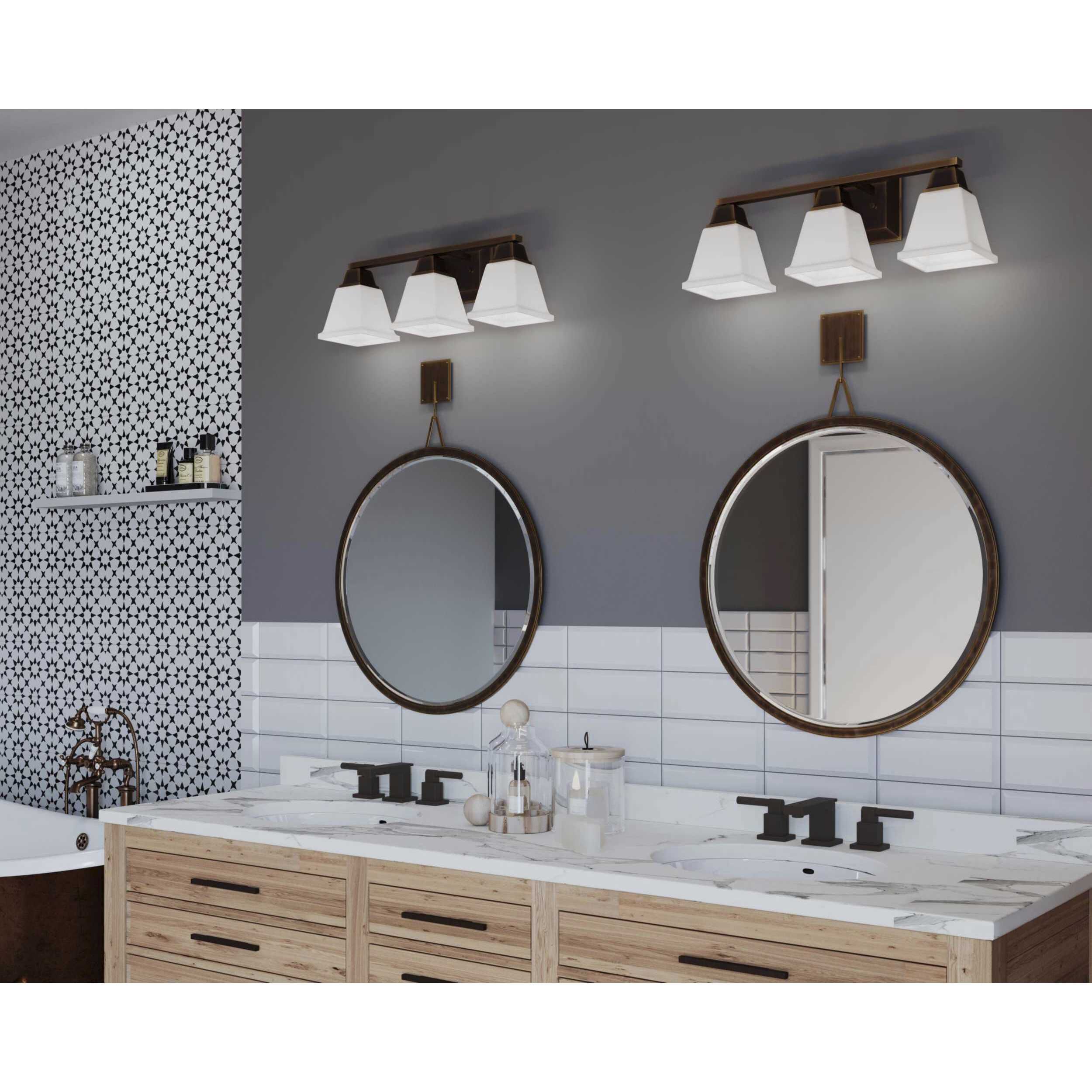 Clifton Heights 3 Light 23 inch Antique Bronze Bath Vanity Wall Light