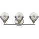 Fletcher 3 Light 25 inch Polished Nickel with Heritage Brass Vanity Light Wall Light